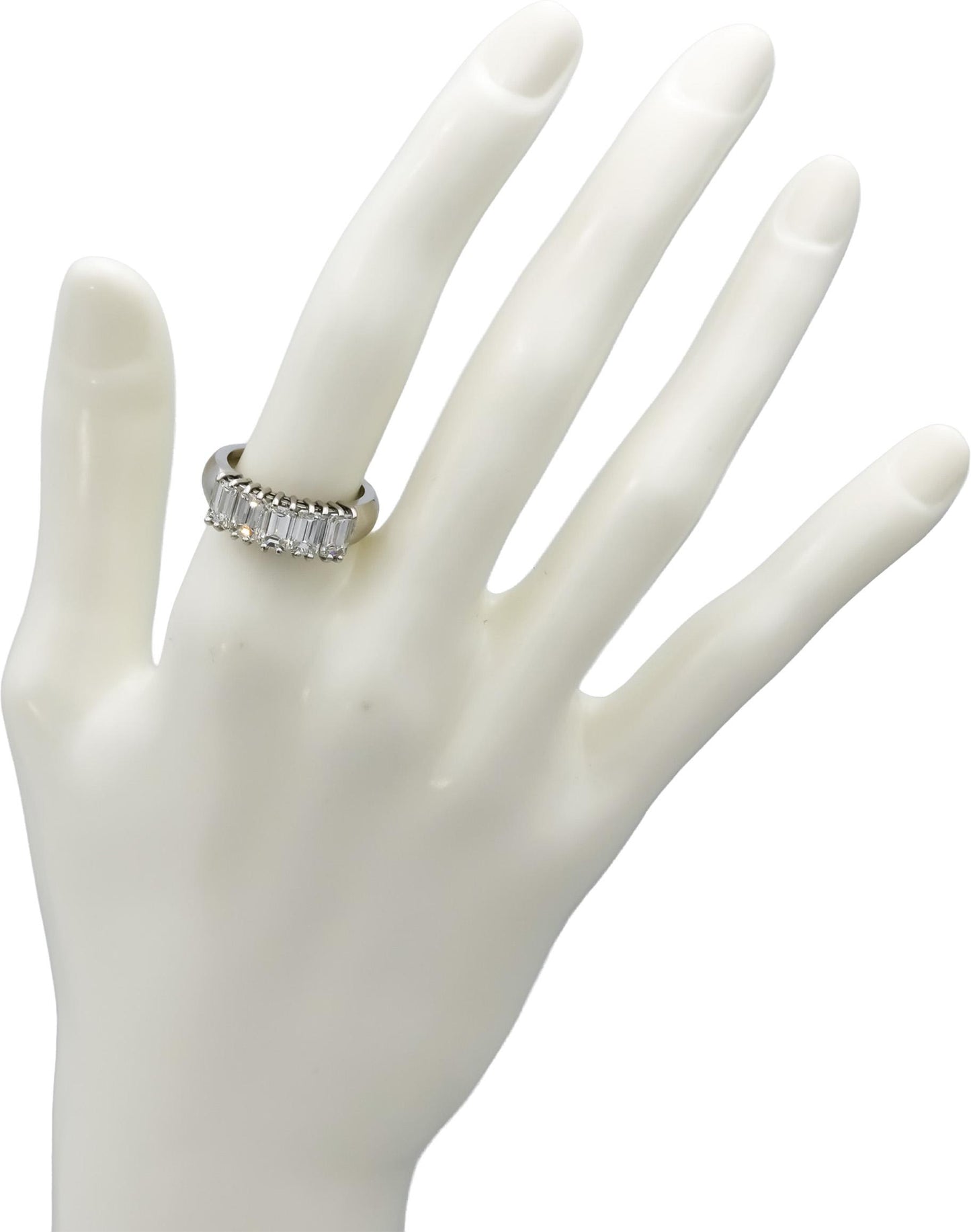 Platinum VS Emerald Cut Diamond Band Ring 2.50CT Size 6.5