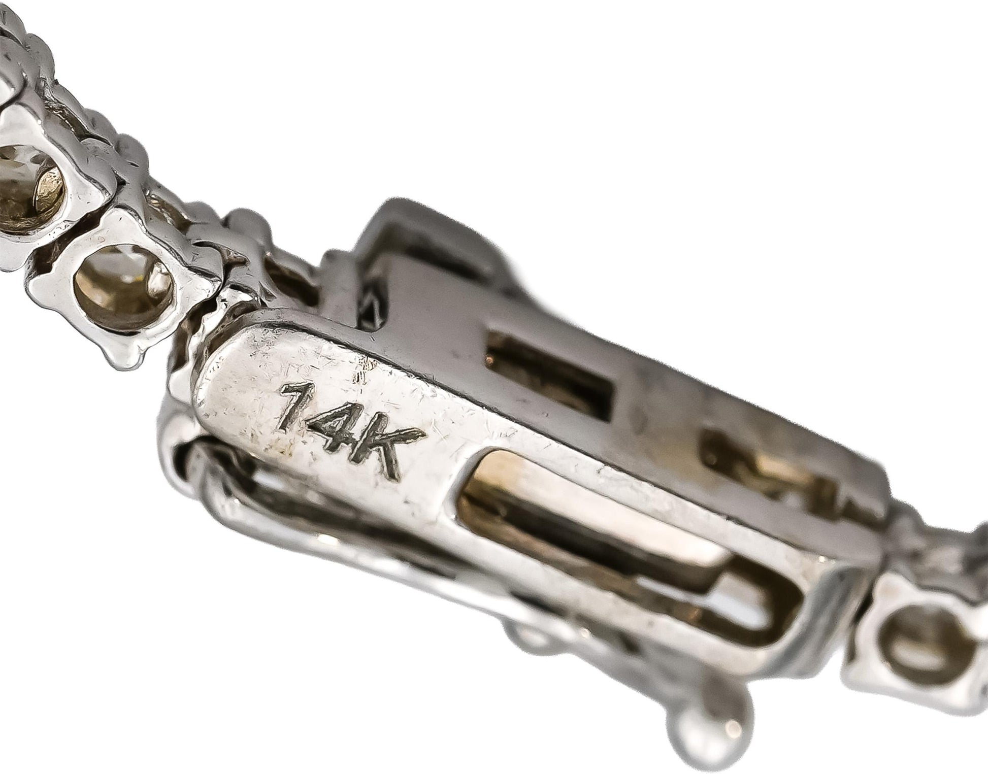 14k White Gold Round Diamond Tennis Necklace 3.84CT