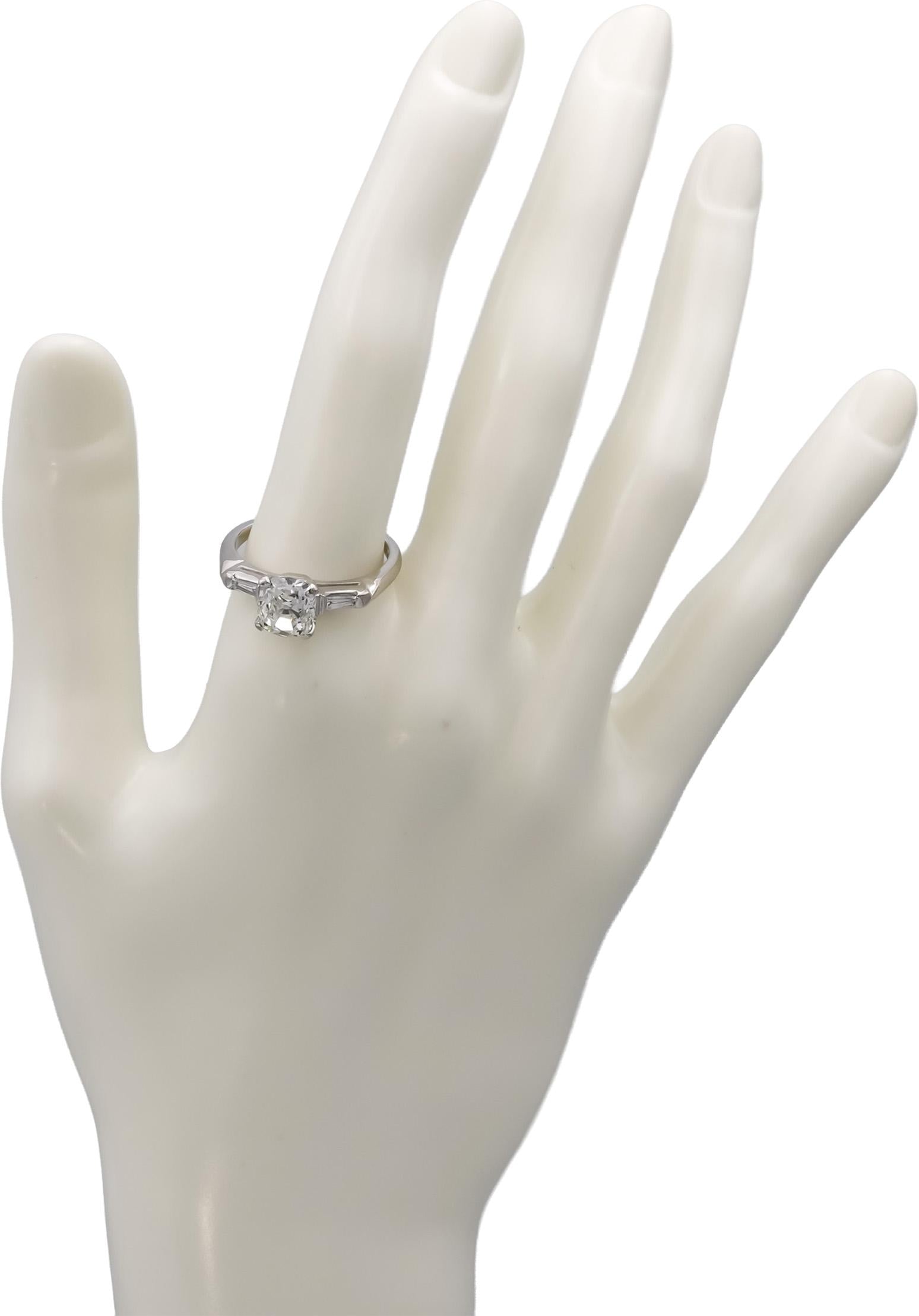 GIA Platinum Old Mine VS2/H Diamond Engagement Ring 1.97CT w/ 1.82CT Center