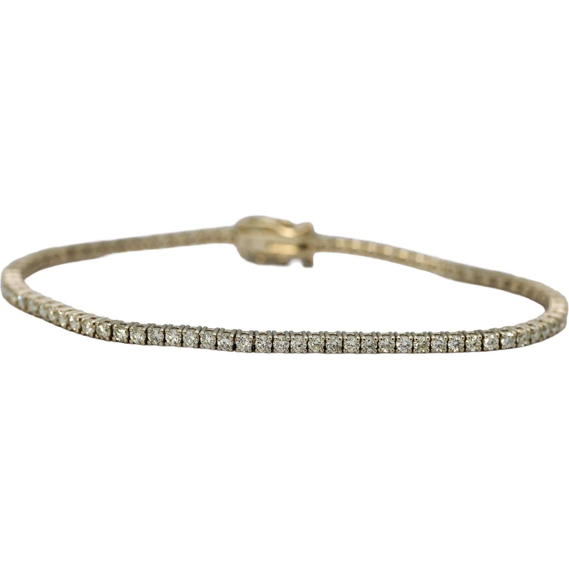 14k White Gold Round Diamond Tennis Bracelet 2.78CT