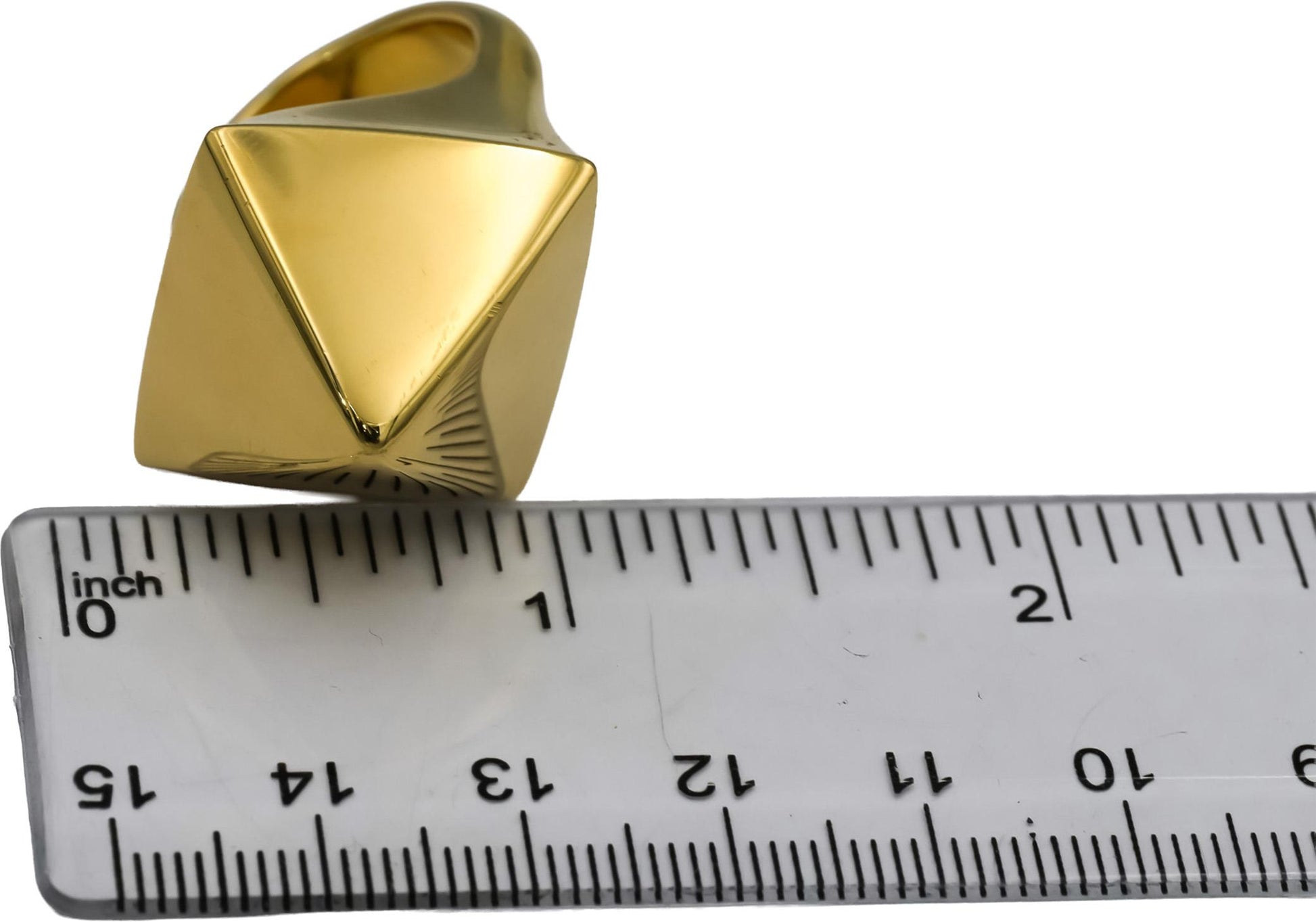 TIFFANY & CO. Vintage 18k Yellow Gold Pyramid Ring Size 8