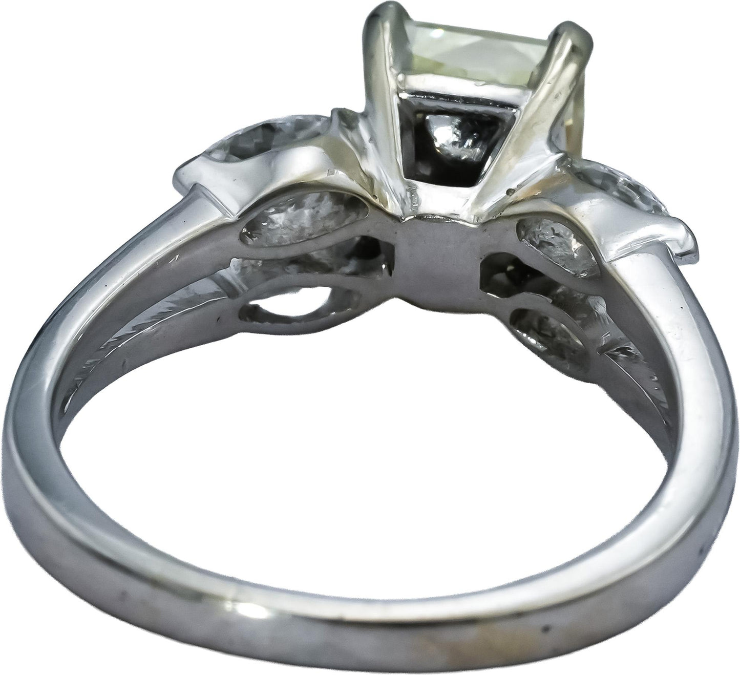 GIA 14k White Gold Radiant Cut Diamond Engagement Ring 3.61CT Size 8.75