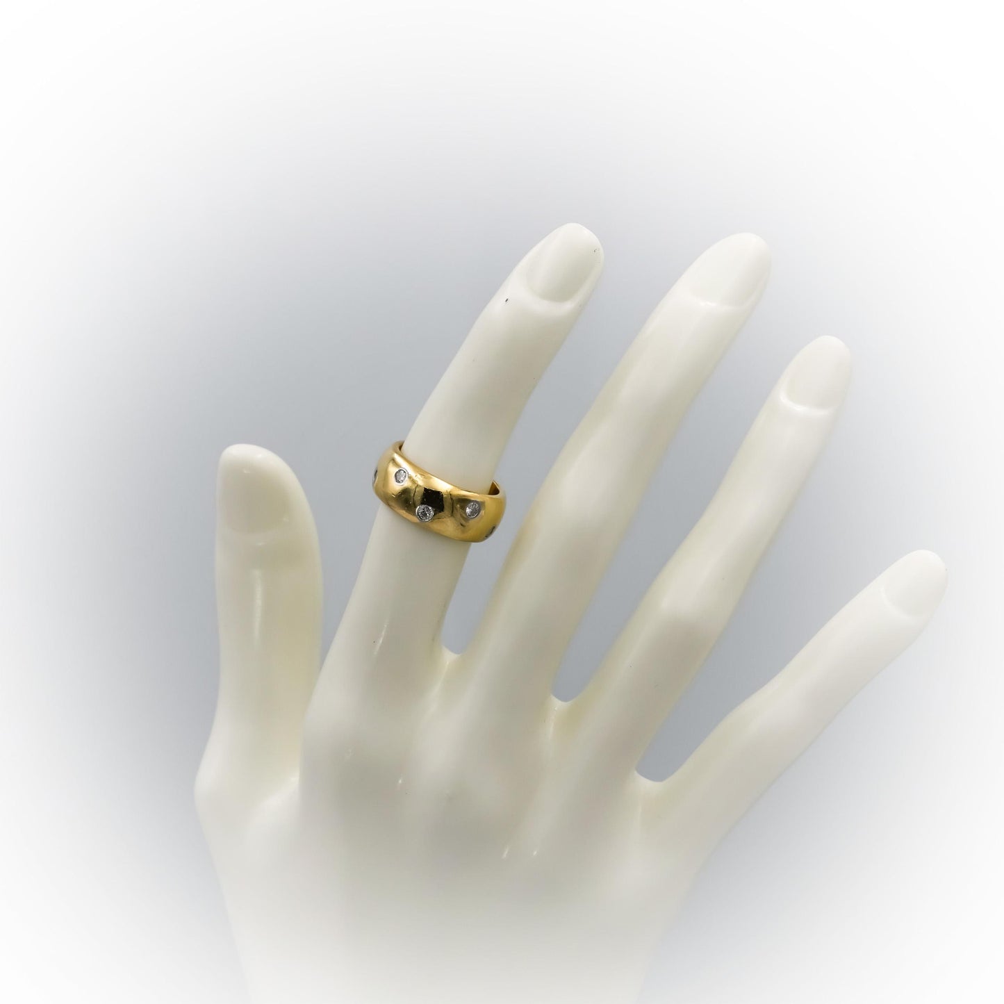 TIFFANY & CO. Vintage 18k Gold Platinum Etoile Diamond Band Ring .50CT Size 5.5