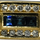 14k Yellow Gold VS Diamond and Sapphire Men's Band Ring 0.70CT Size 9.5