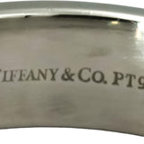 TIFFANY & CO. Platinum 6.0mm Wide Flat Men's Wedding Band Ring Size 10.5