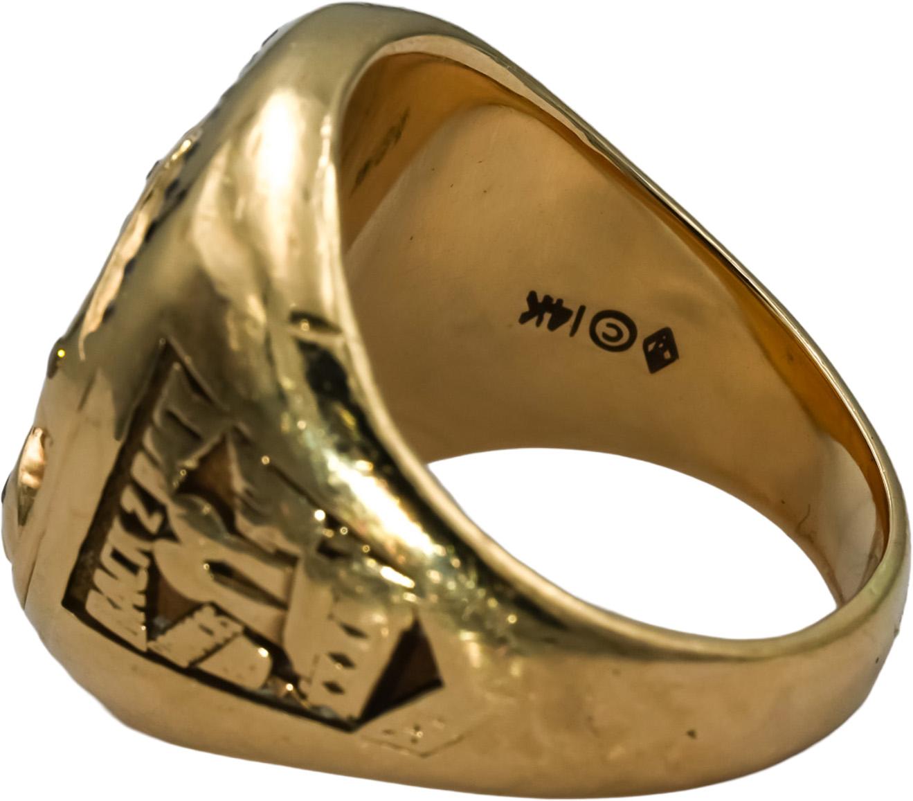 14k Gold Diamond Denver Broncos Back 2 Back Champions Ring 1.0CT Size 7.75