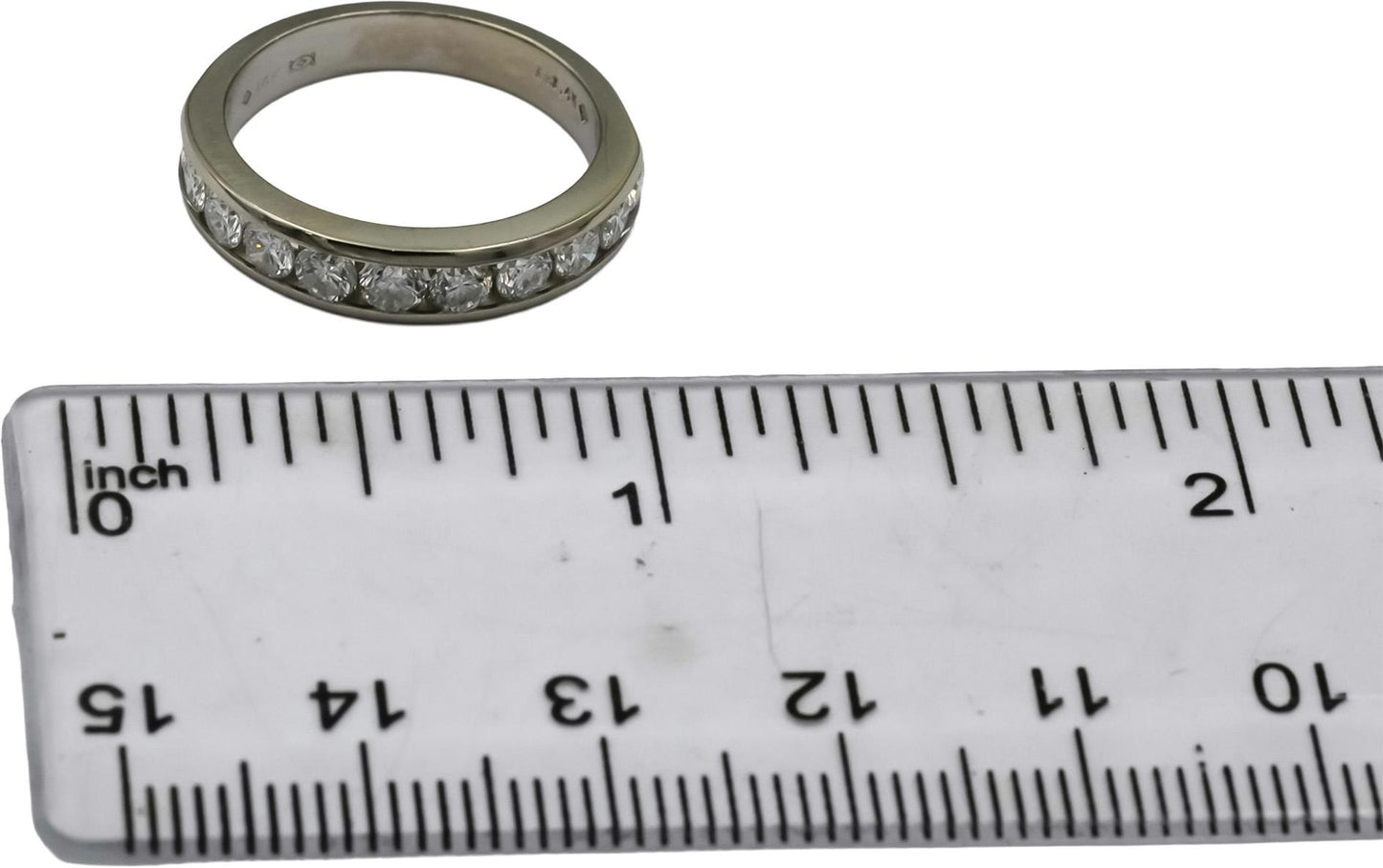 14k White Gold VS Round Channel Set Diamond Band Ring 1.0CT Size 6