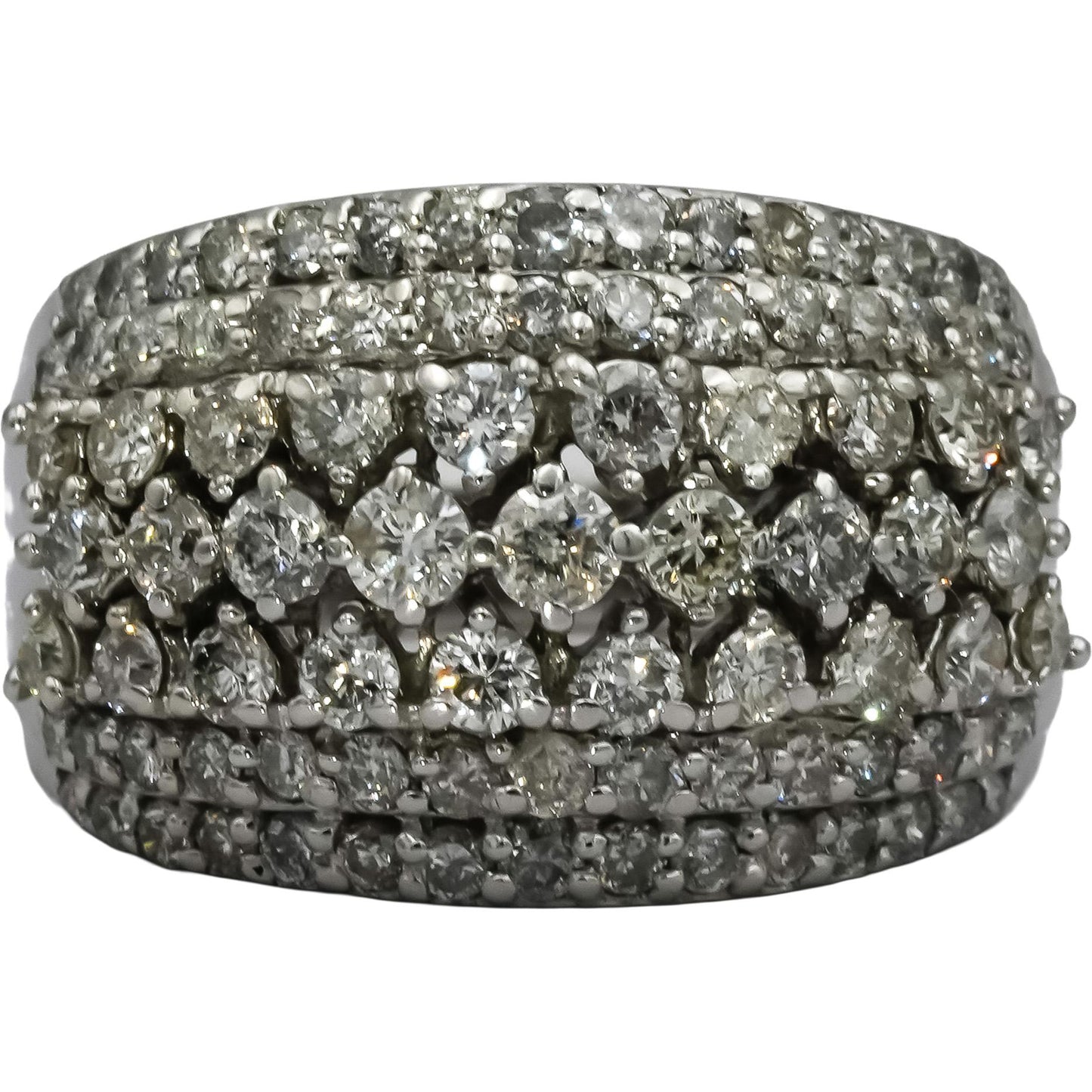 14k White Gold Round Diamond Cluster Ring 1.0CT Size 7.5
