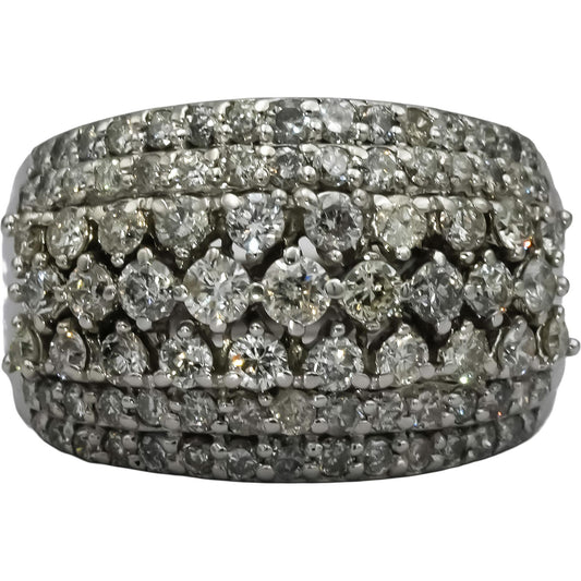 14k White Gold Round Diamond Cluster Ring 1.0CT Size 7.5