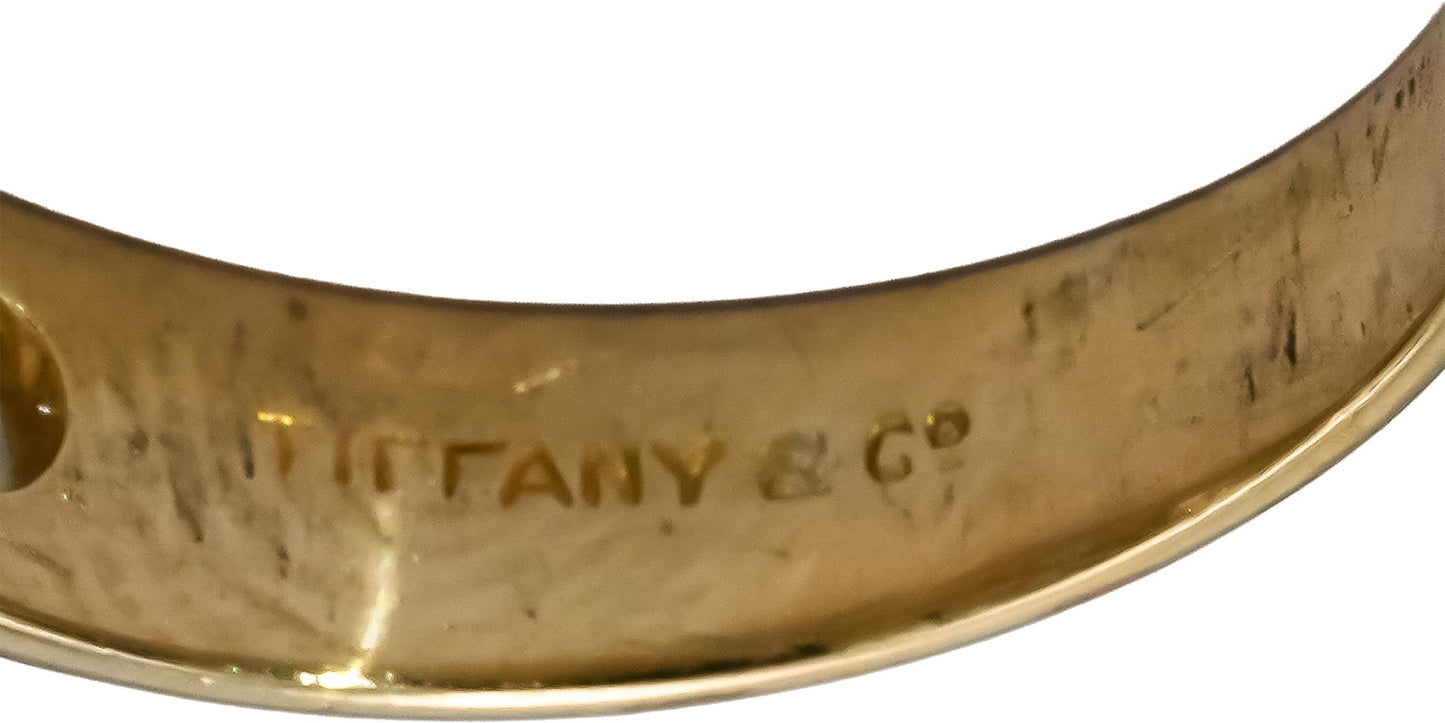 TIFFANY & CO. Vintage 18k Gold VS Old Euro Cut Diamond Three Stone Ring 0.50CT