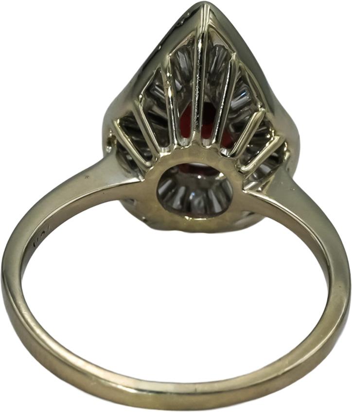 18k White Gold VS Diamond and Garnet Cocktail Ring 2.10CT Size 7.25