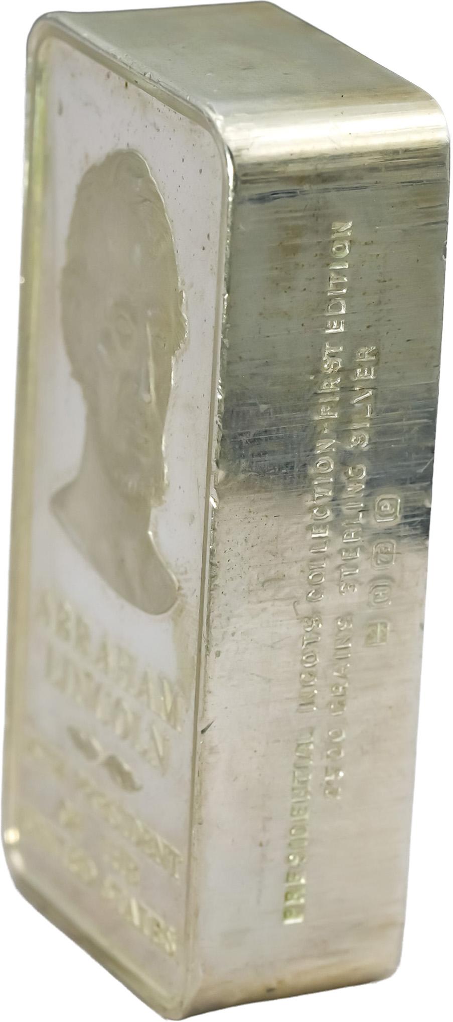 Sterling Silver Abraham Lincoln Art Bar Ingots Collection 2500 Grains 164.21g