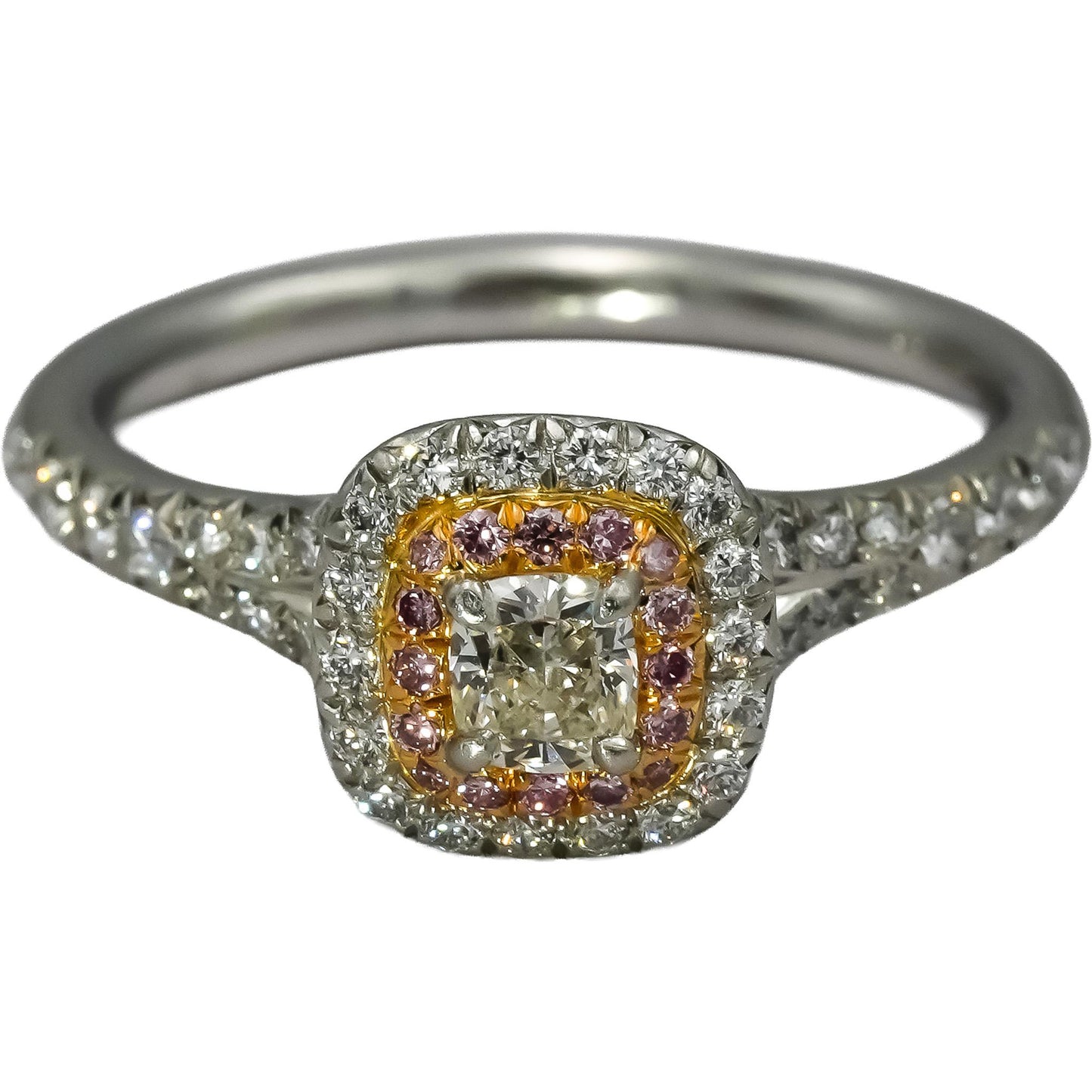 TIFFANY & CO. Platinum & 18k Gold Lucida Diamond Soleste Ring .63CT
