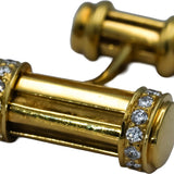 TIFFANY & CO. 18k Yellow Gold VS Round Diamond Bar Cufflinks 0.45CT
