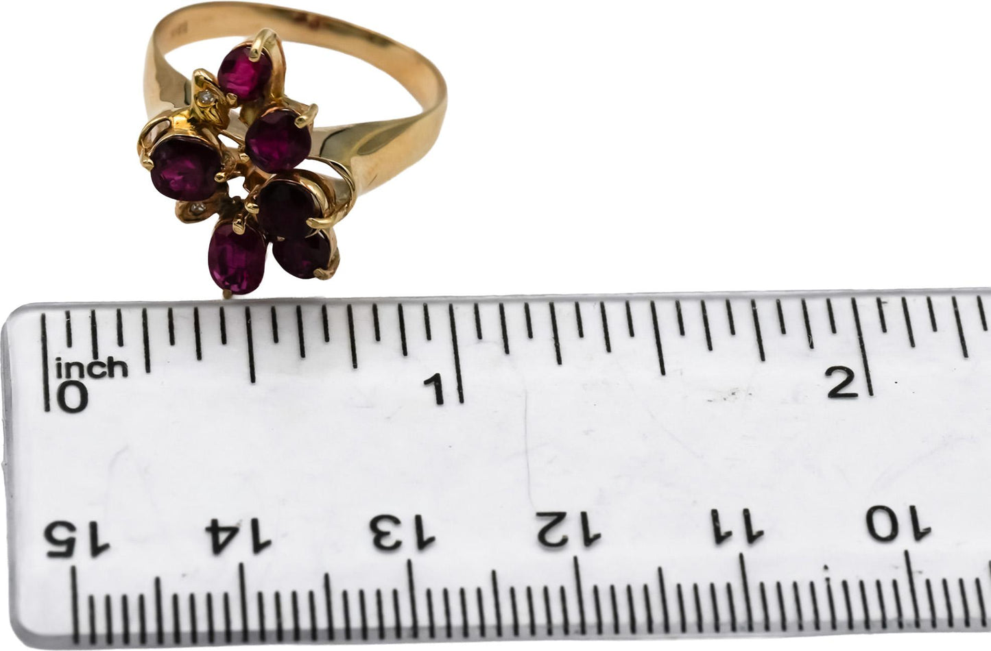 18k Yellow Gold Ruby Cocktail Ring 1.20 Size 8.75