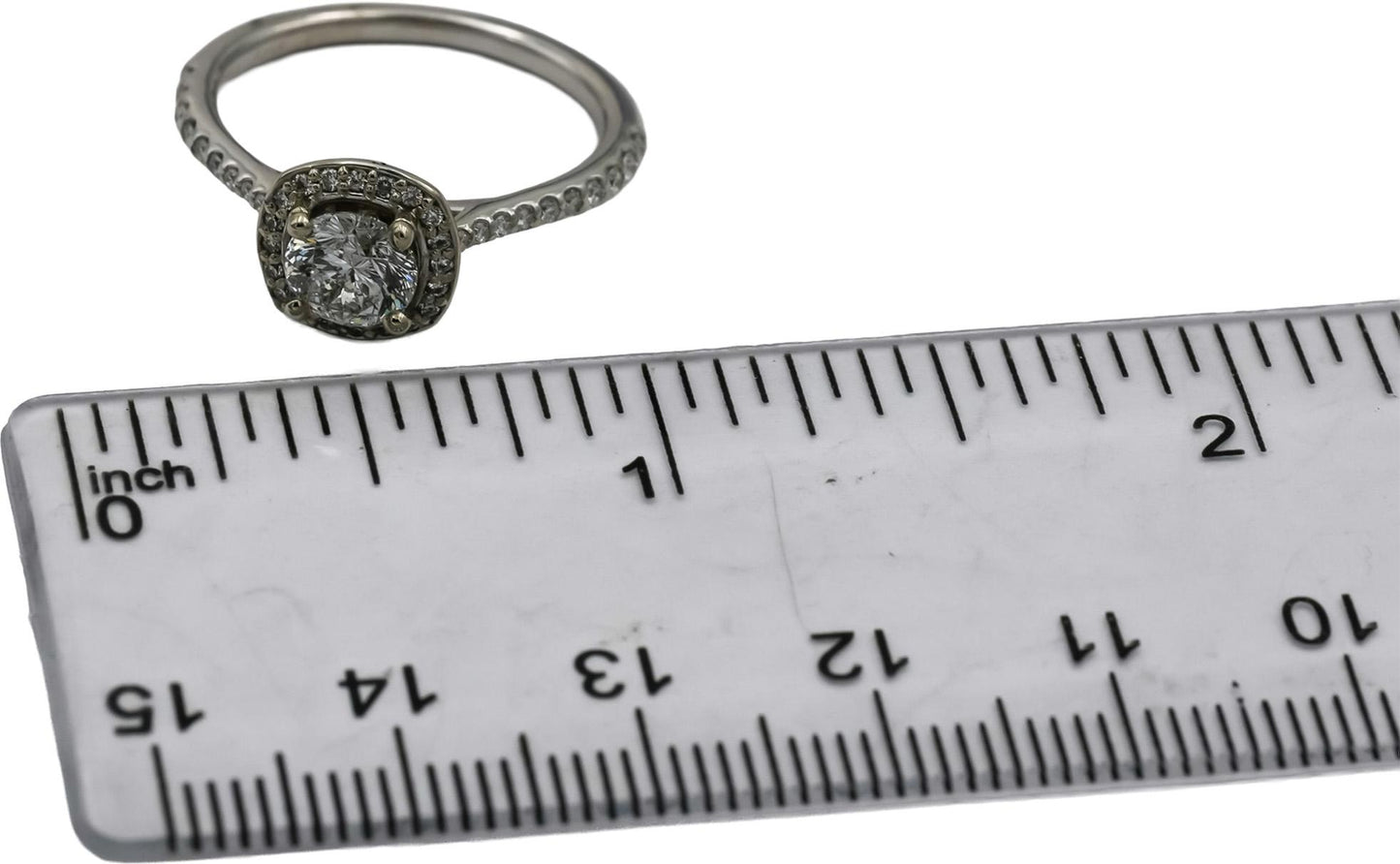 14k White Gold VS Round Diamond Engagement Ring 1.05CT Size 6.75