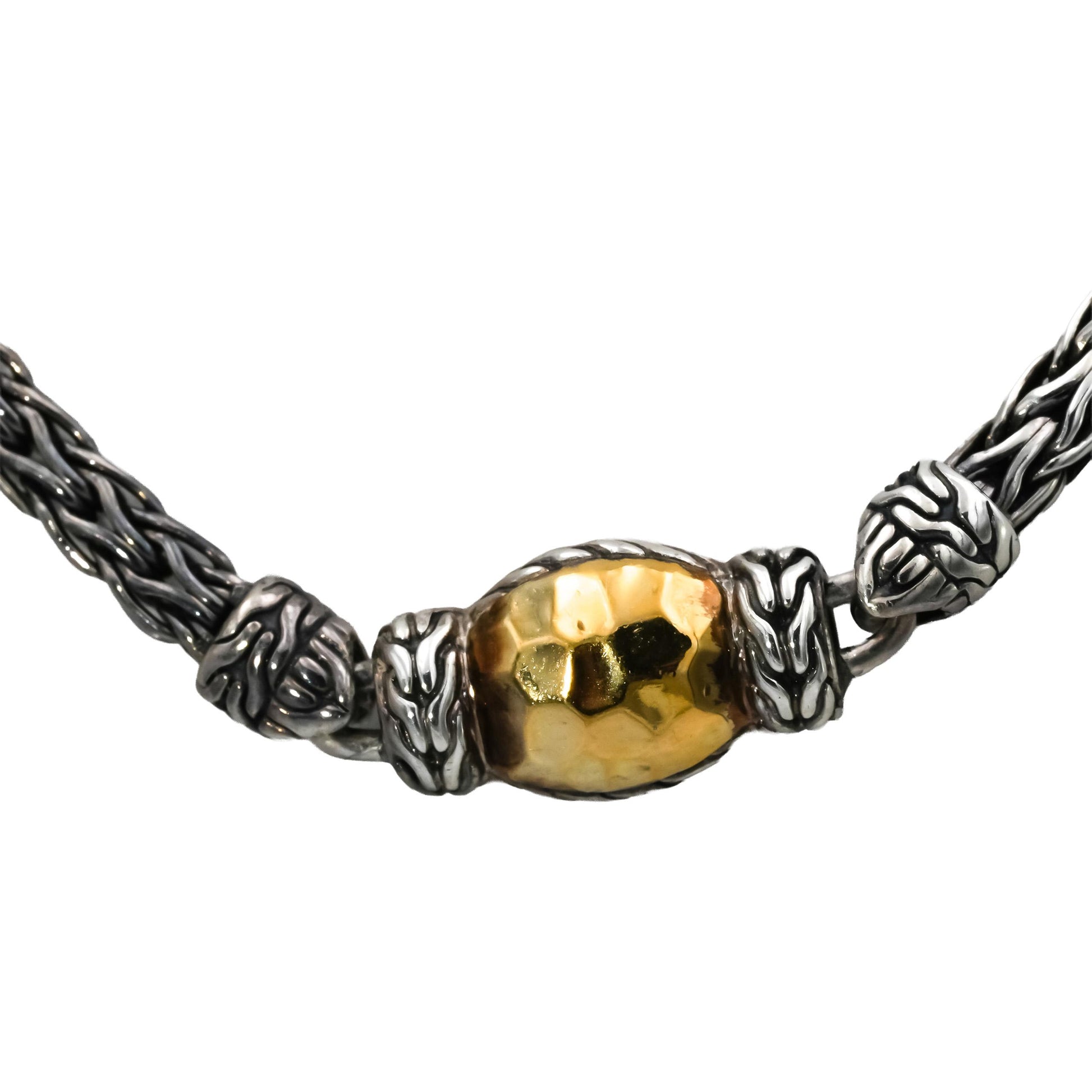 JOHN HARDY Sterling Silver 22K Yellow Gold Palu Collection Station Necklace