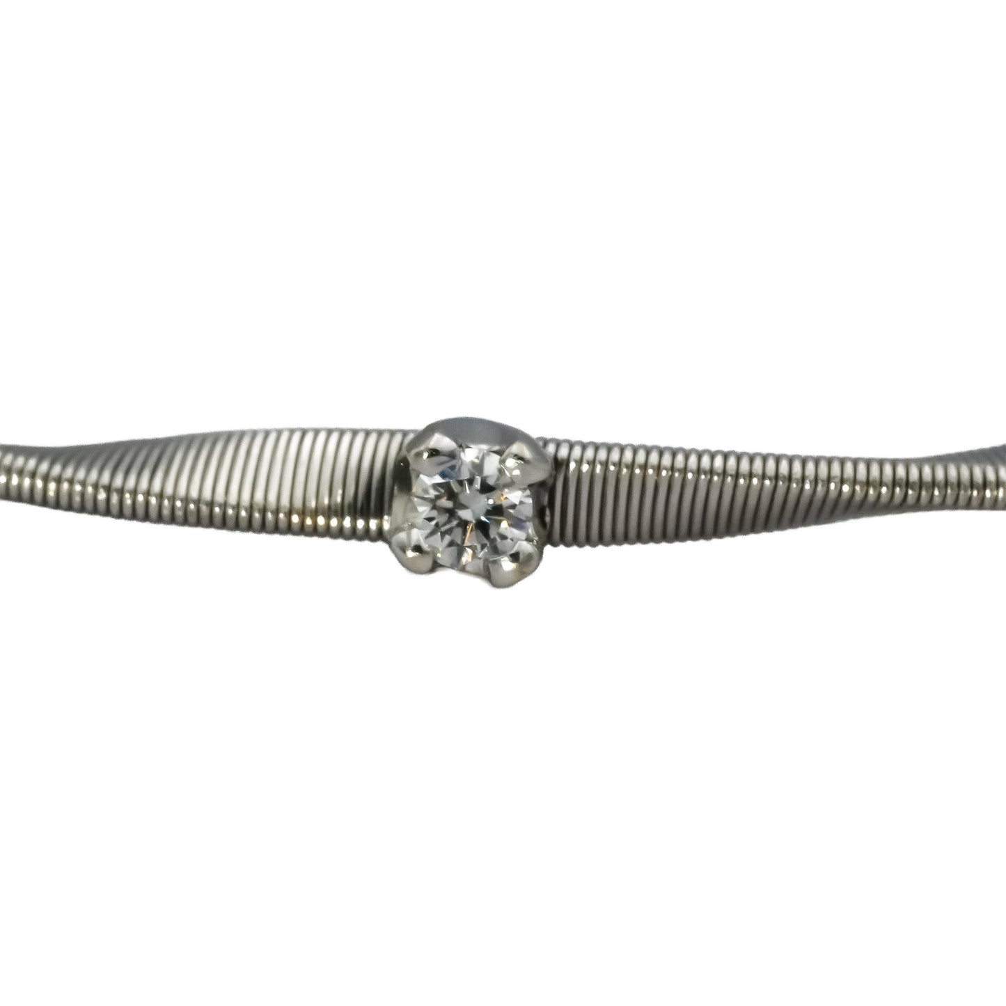 MARCO BICEGO 18k White Gold VS Round Diamond Twisted Bracelet 0.15CT