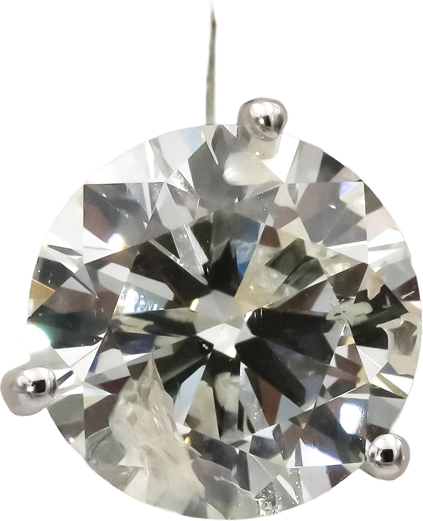 14k White Gold Round Diamond Martini Setting Stud Earrings 4.12CT