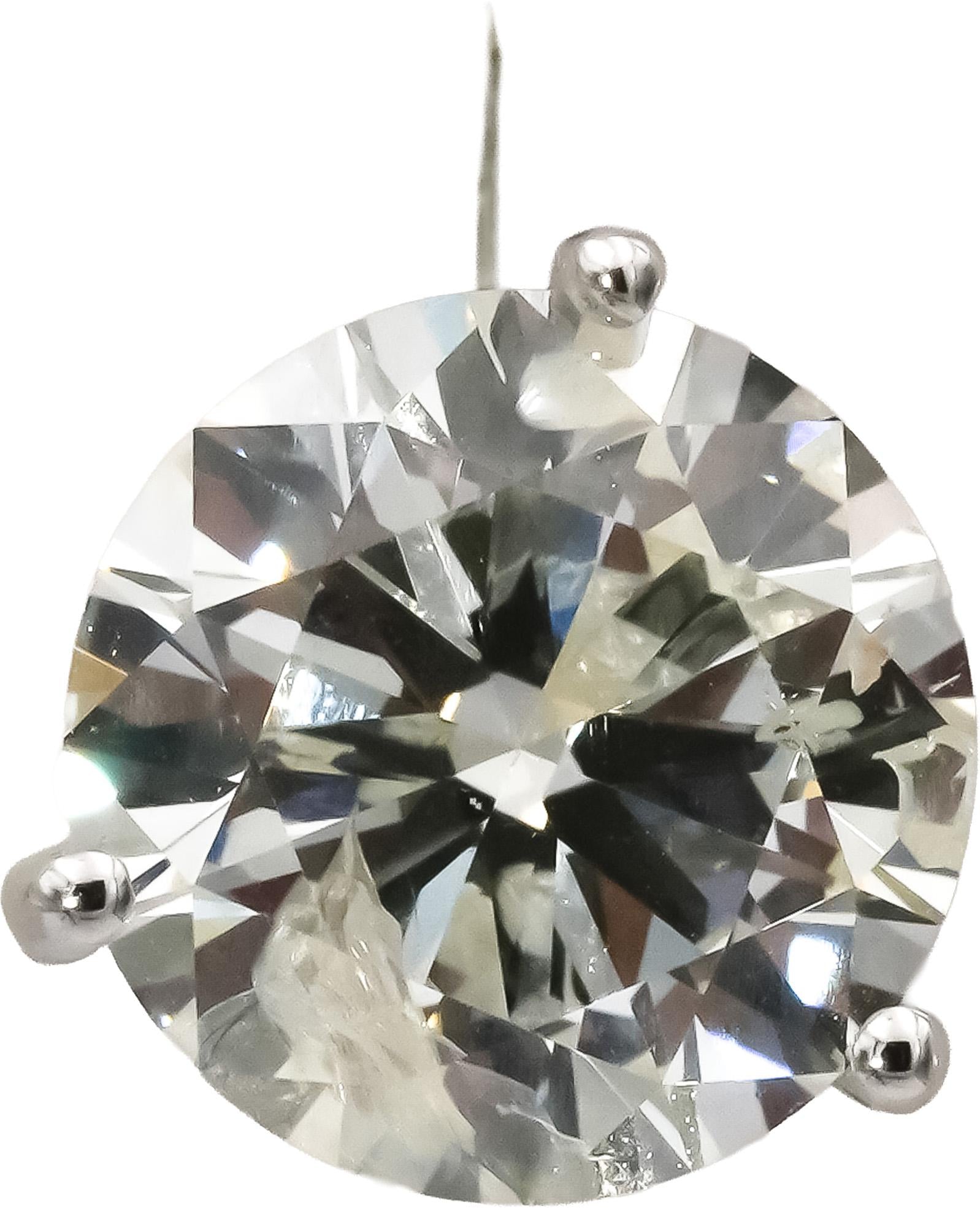 14k White Gold Round Diamond Martini Setting Stud Earrings 4.12CT