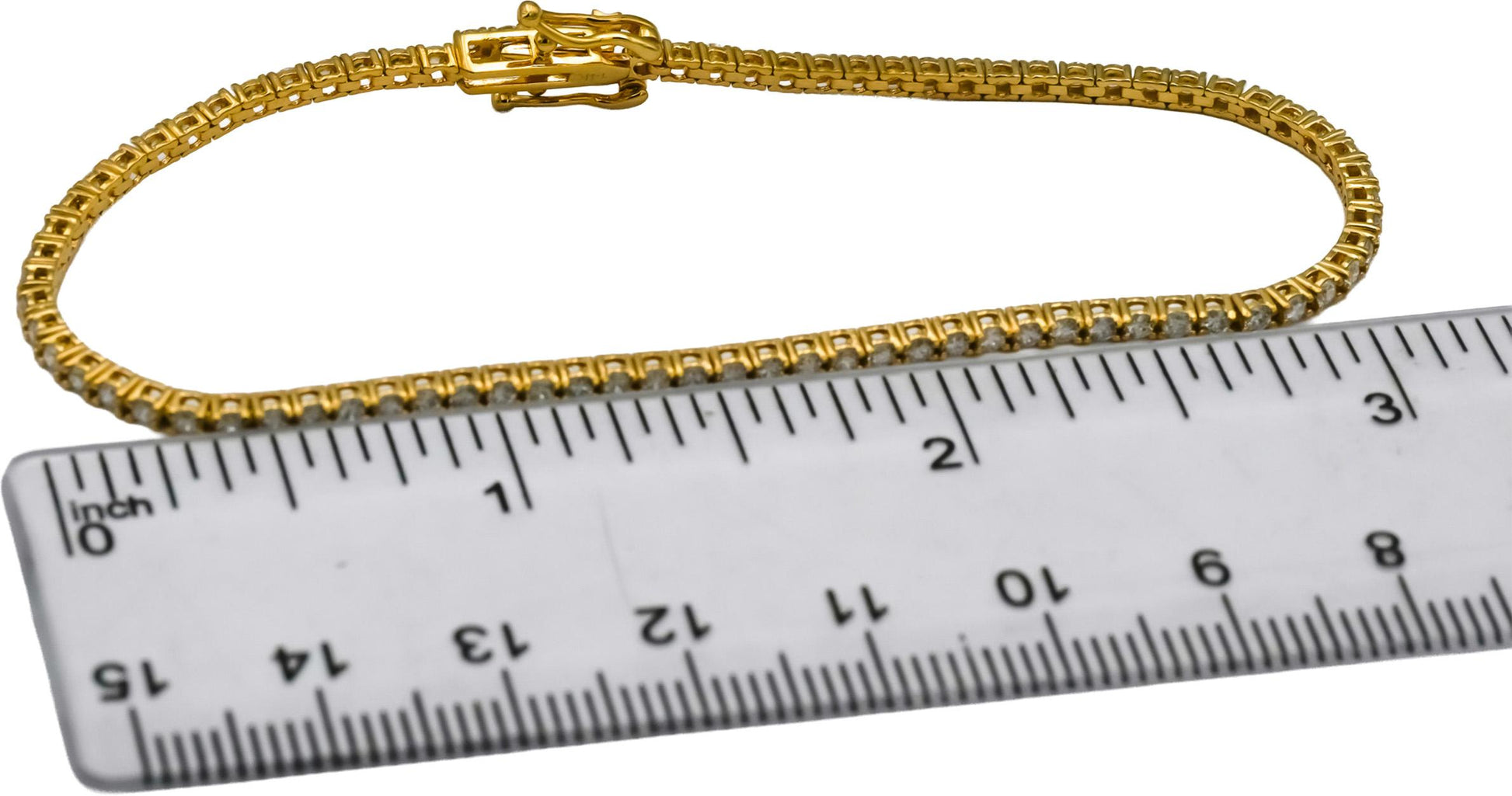 14k Yellow Gold VS Round Diamond Tennis Bracelet 1.65CT