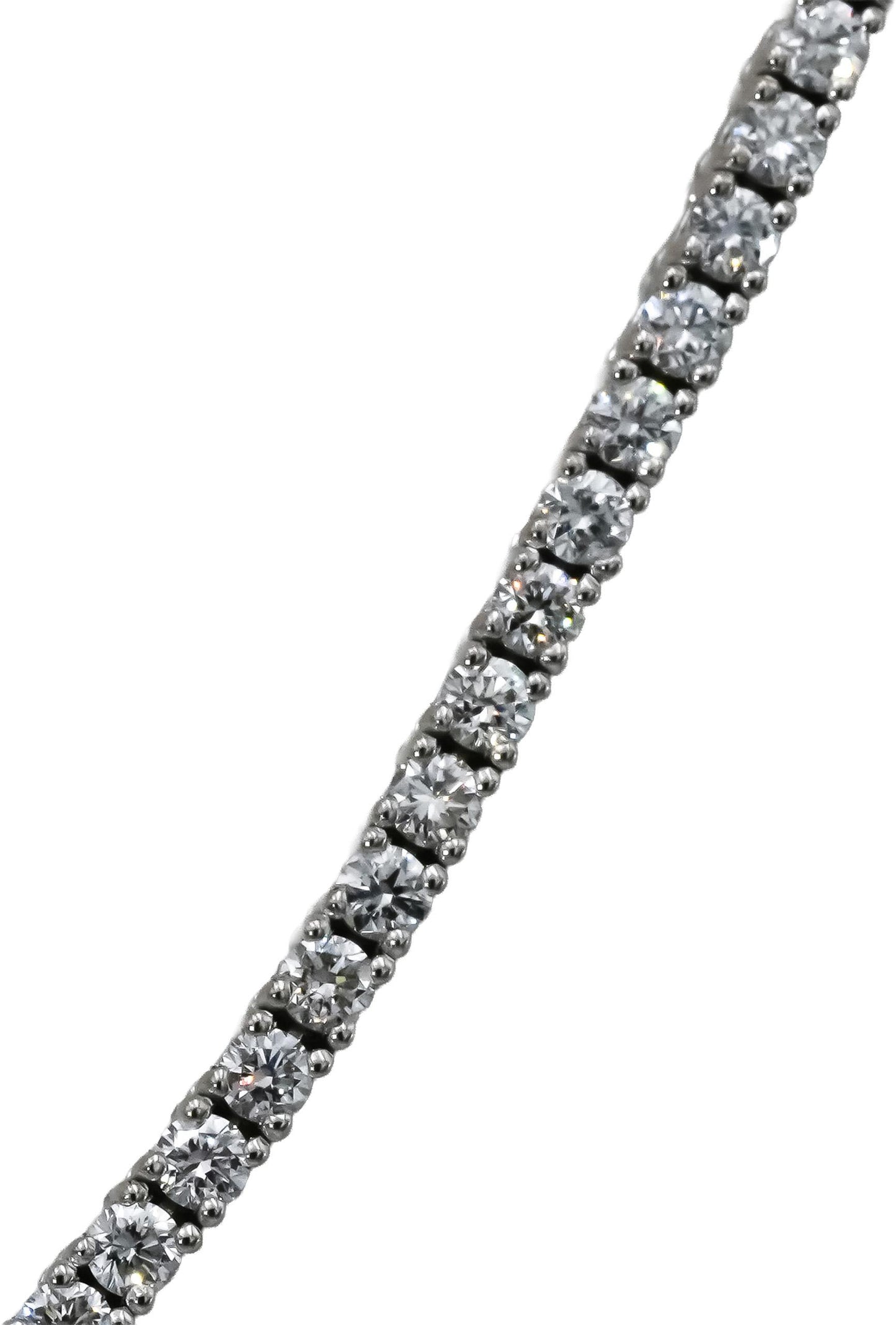 14k White Gold VS Round Natural Diamond Tennis Necklace 5.48CT