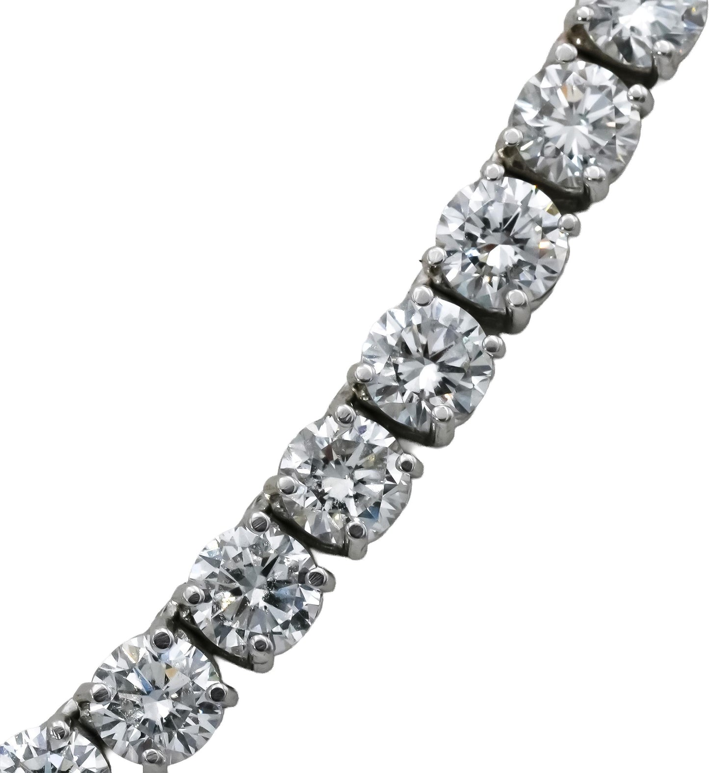 14k White Gold VS Round Lab-Grown Diamond Tennis Necklace 61.24CT