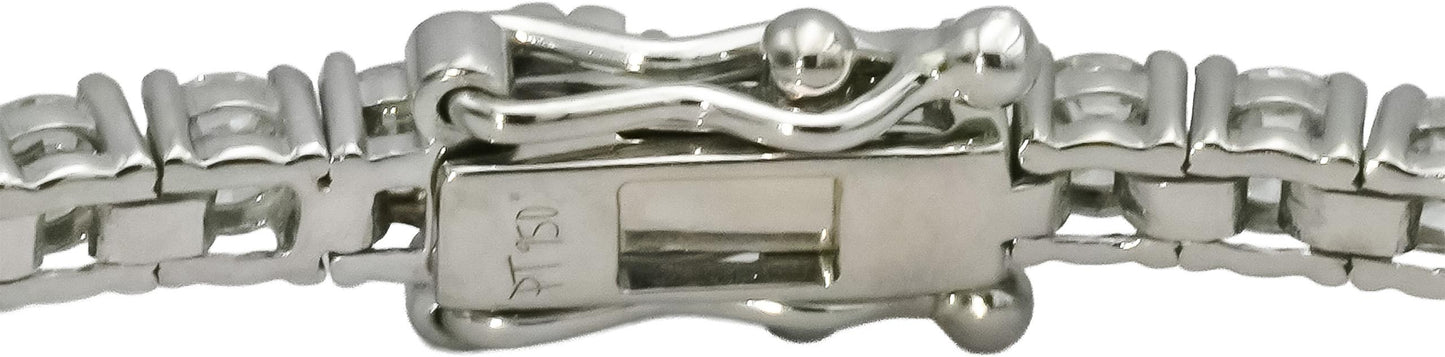 Platinum Round Natural Diamond Tennis Bracelet 3.97CT