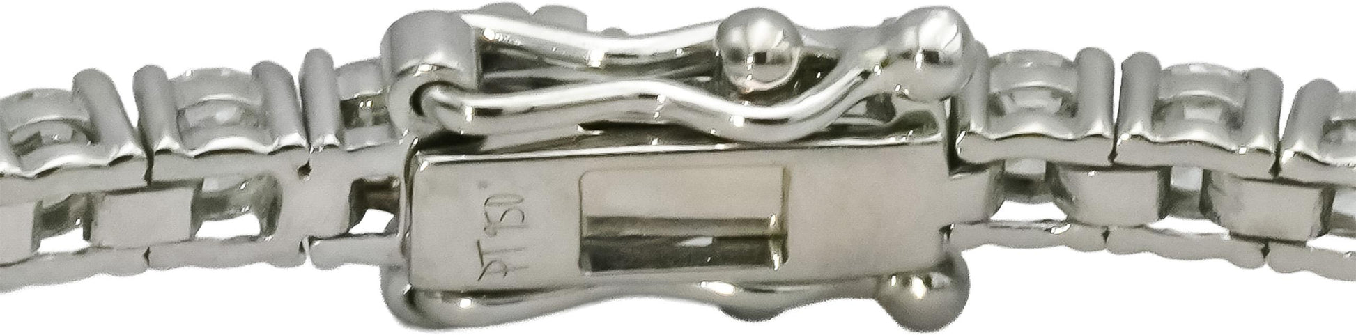 Platinum Round Natural Diamond Tennis Bracelet 3.97CT
