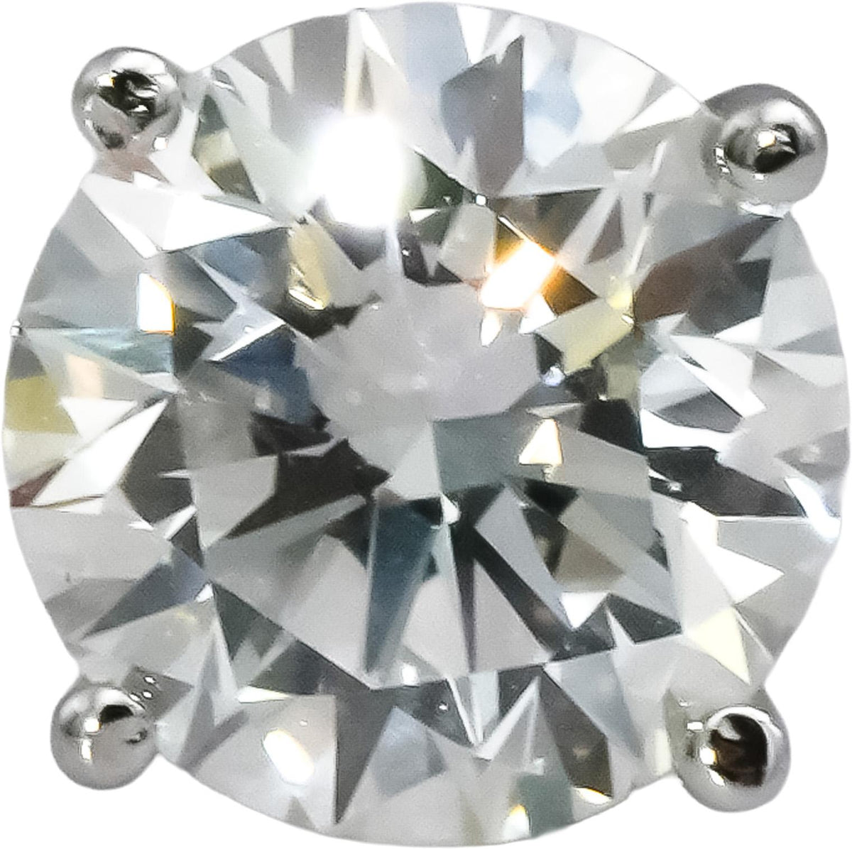 14k White Gold VS Round Lab-Grown Diamond Stud Earrings 4.08CT