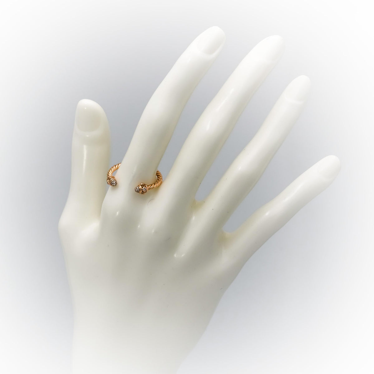 DAVID YURMAN 18k Rose Gold VS Diamond Renaissance Ring 0.10CT Size 6.75