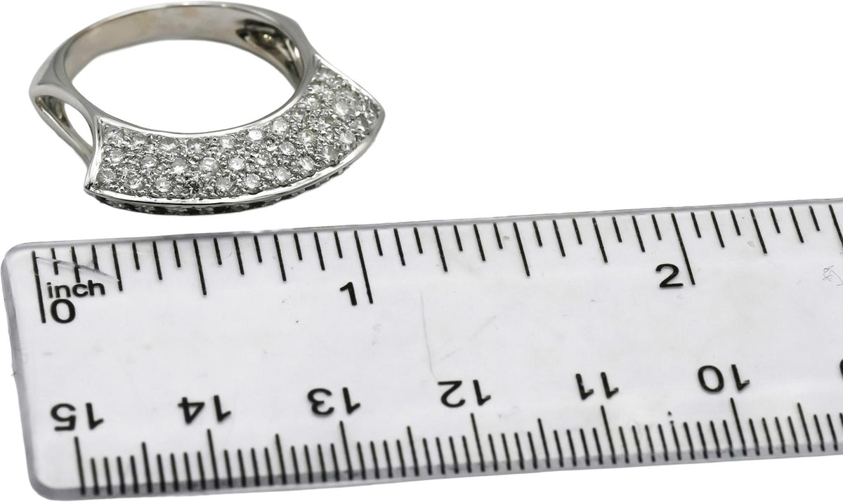 18k White Gold Round White and Black Diamond Ring 3.0CT Size 8.5