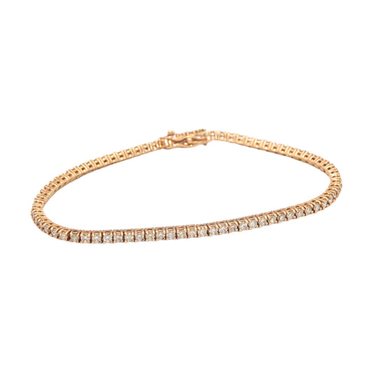 14k Rose Gold Round Diamond Dainty Formal Tennis Bracelet 2.80CT