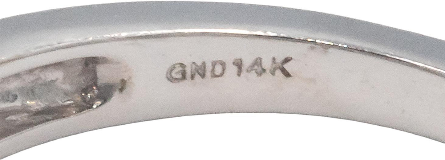 14k White Gold 0.25CT Baguette Cut Diamond Band Ring Size 7