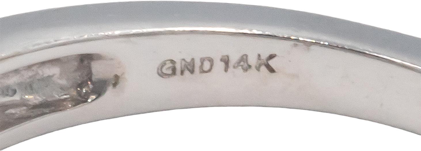 14k White Gold 0.25CT Baguette Cut Diamond Band Ring Size 7