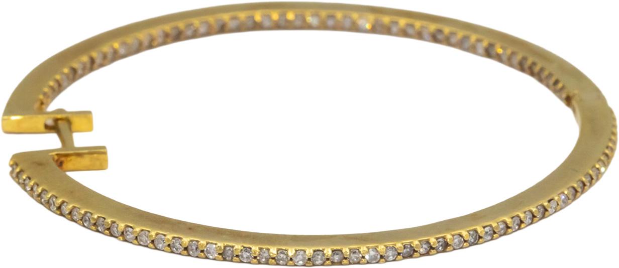 18k Yellow Gold Inside Outside Diamond Jumbo Hoop Earrings 1.0cts