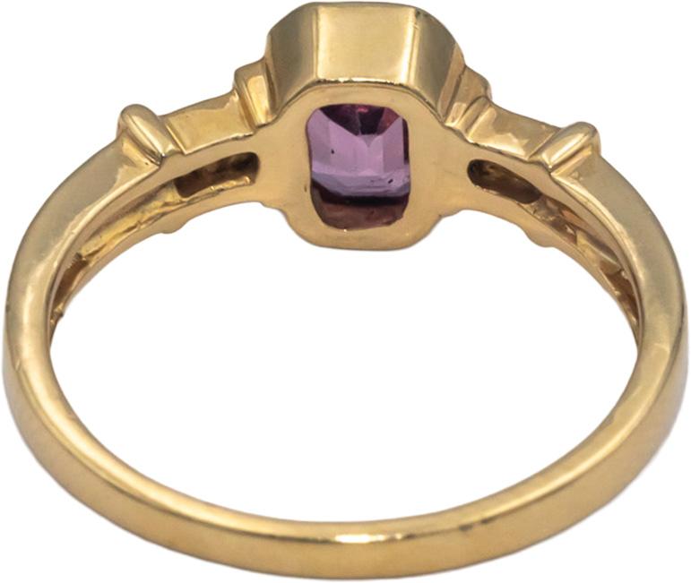 KALATI Designer 14k Yellow Gold 1.13CT Diamond and Pink Sapphire Ring Size 6