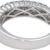 10k White Gold Round Diamond Three Row Band Ring 1.0CT Size 7