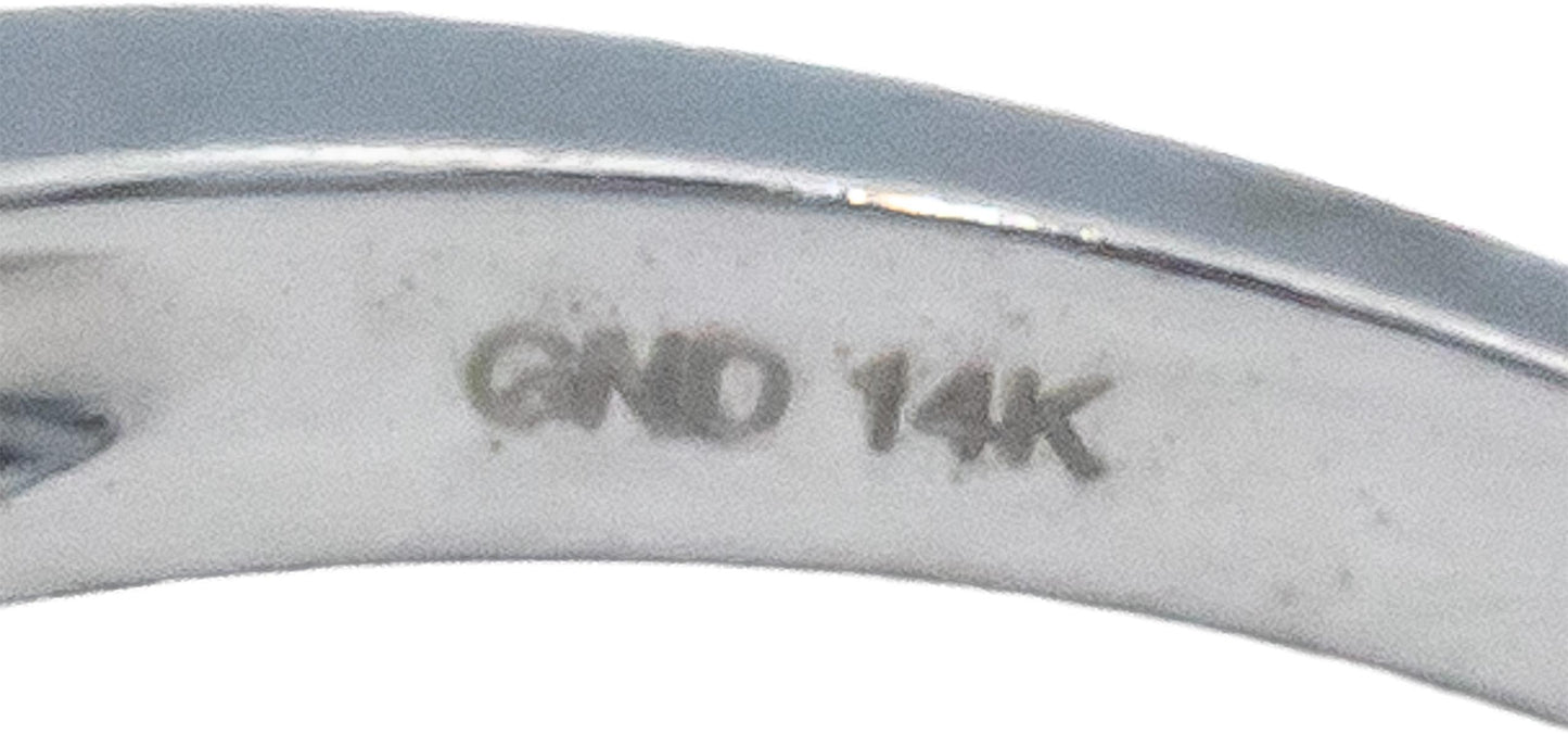 14k White Gold 0.30CT Diamond Engagement Ring Size 6.75