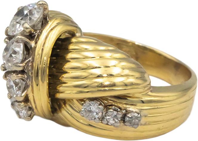 HAMMERMAN BROTHERS Vintage 18k Gold 1.50CT Old Euro Diamond Ring w/ 0.65 Center