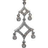 14k White Gold Round Diamond Chandelier Dangle Earrings 1.0CT