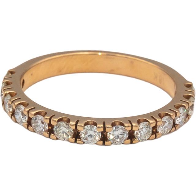 18k Rose Gold 0.69CT Round Cut Diamond Wedding Anniversary Band Ring Size 7.75