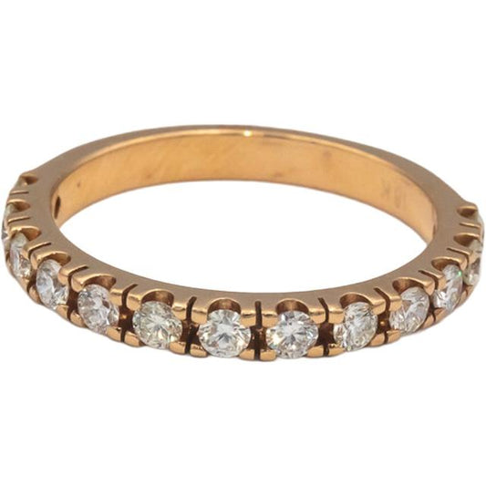 18k Rose Gold 0.69CT Round Cut Diamond Wedding Anniversary Band Ring Size 7.75