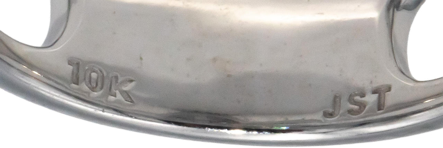 10k White Gold 0.50CT Diamond Split Band Double Halo Ring Size 7