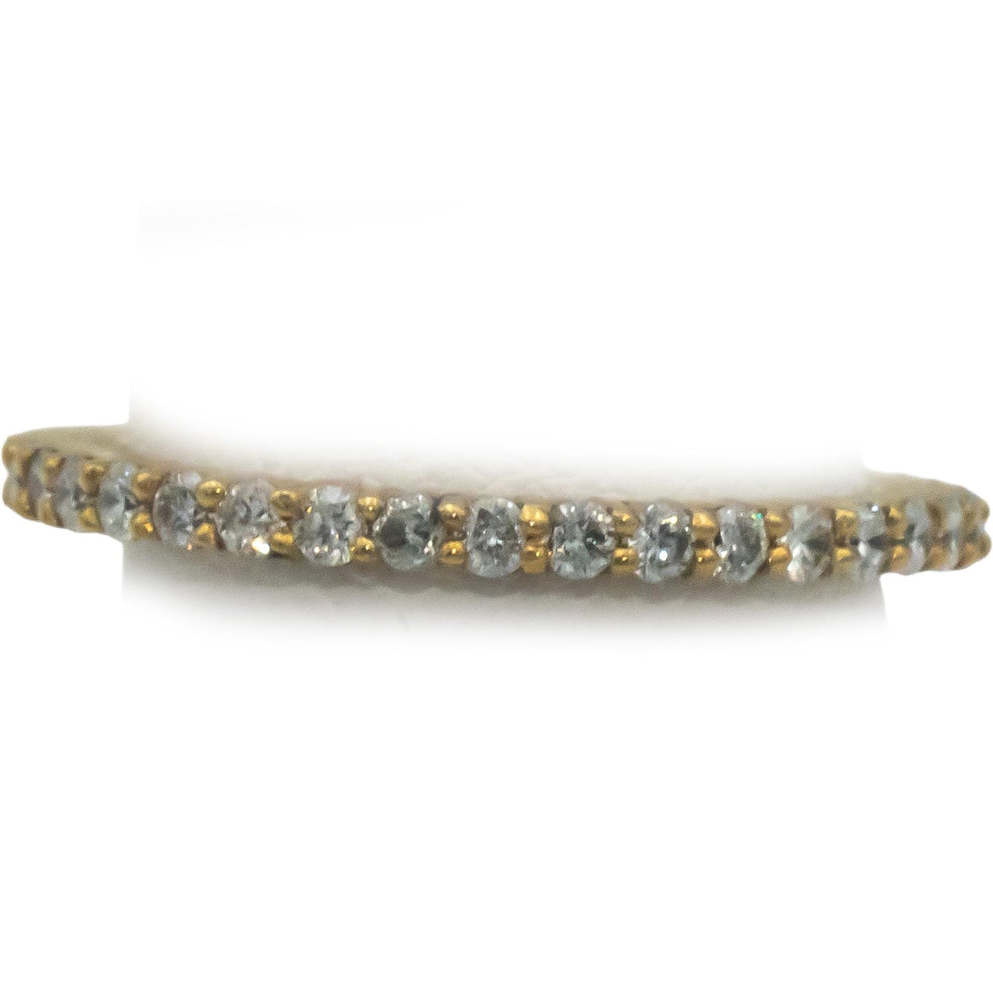 18k Yellow Gold 0.77CT Round Cut Diamond Stackable Eternity Band Ring Size 6