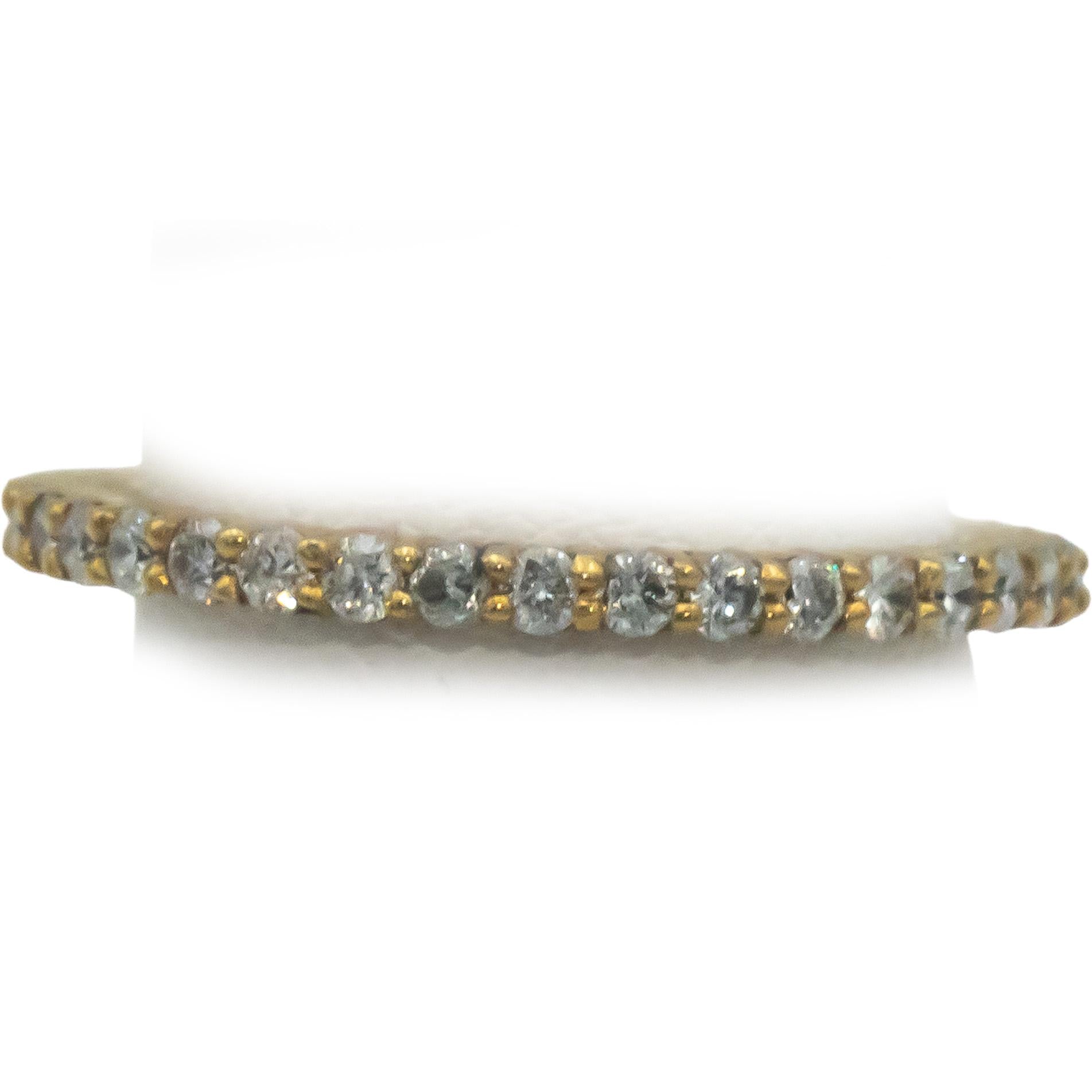 18k Yellow Gold Round Diamond Stackable Eternity Band Ring 0.77CT Size 6
