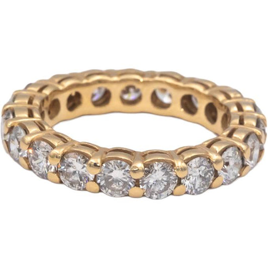 14k Yellow Gold Round Cut Diamond Eternity Band Ring 2.73CT Size 5.25