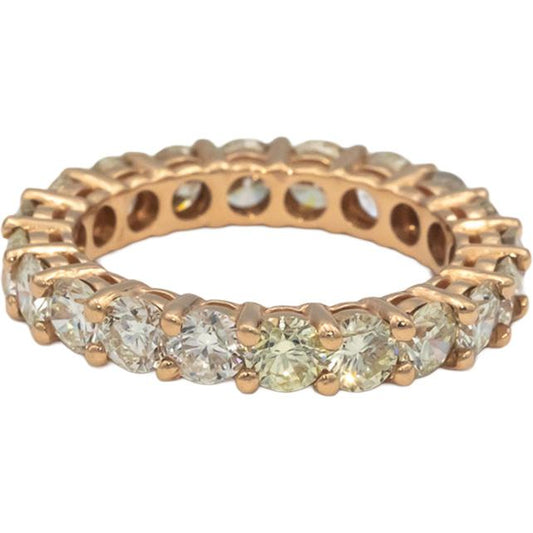 14k Rose Gold Round Diamond Half Eternity Band Ring 3.40CT Size 6