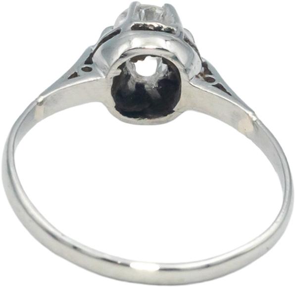 Vintage Antique Platinum 0.35CT VS Old Euro Diamond Solitaire Ring Size 6