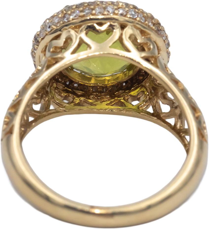 14k Yellow Gold 4.0CT Diamond and Citrine Halo Style Ring Size 6.5